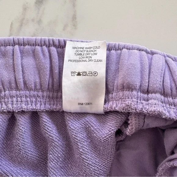 GUC Basin + Range Women’s French Terry Sweat Shorts in lavender (100% cotton) - Picture 10 of 12